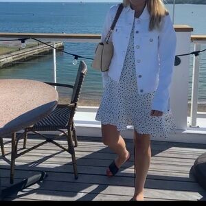 LOFT Polka Dot Linen Dress- 2